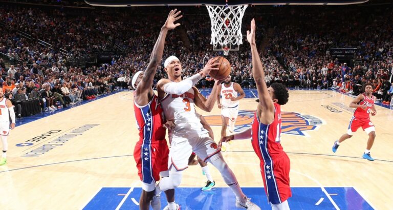 knicks vs 76ers match player stats